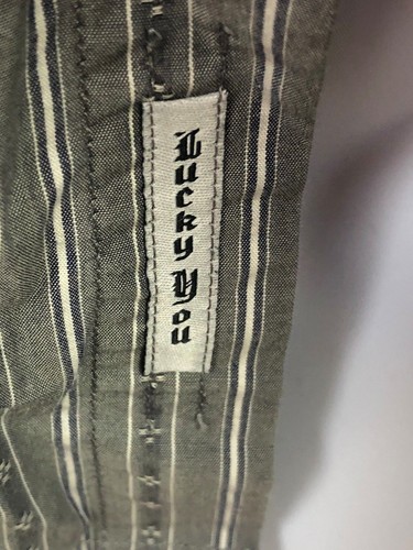 Lucky Brand Langarmshirt für Herren grau geometrisch geknöpft vorne Größe XS - Bild 4 von 4