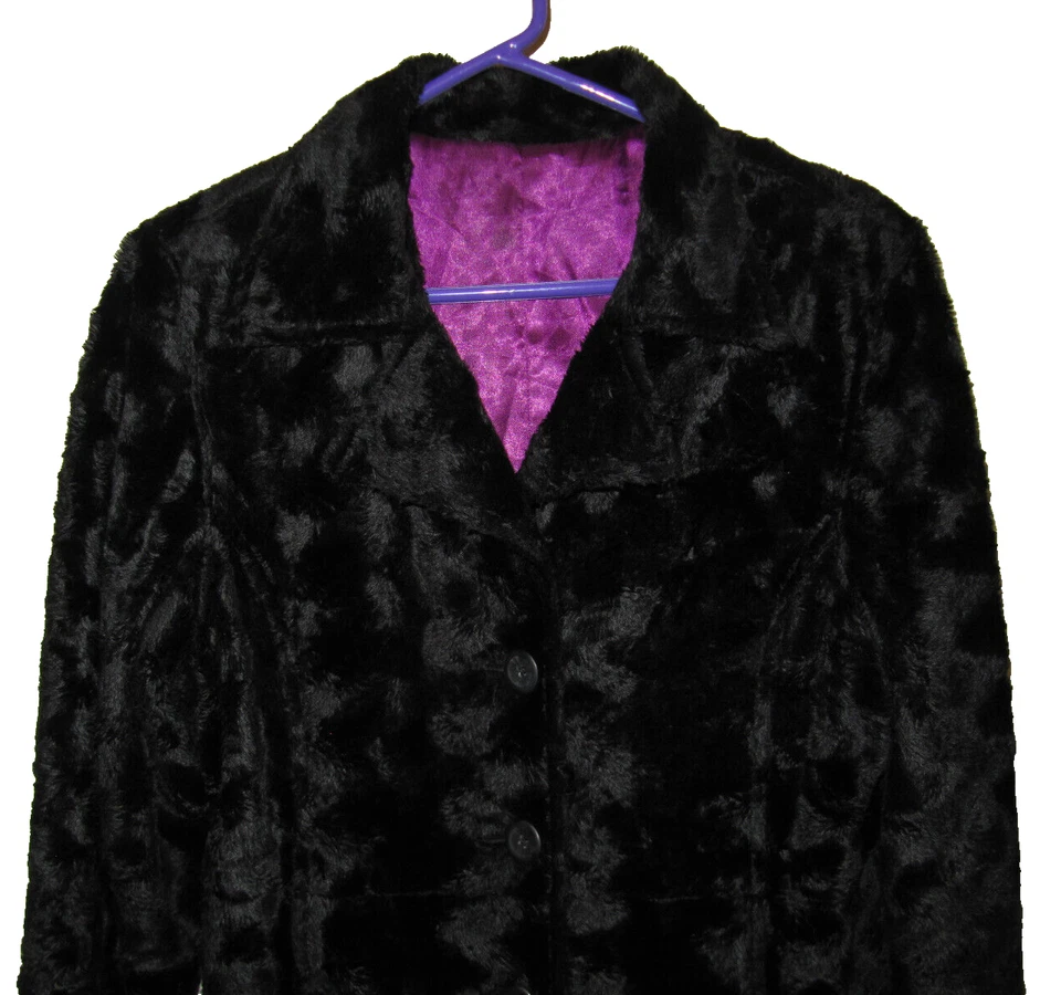 Abrigo de vestir de piel sintética negro largo Limited Too Girls talla XXL 2XL Foto 2 de 4