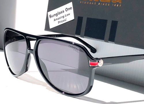 NEW CARRERA Polished Black & Red UV Protective Grey Lens Sunglass 1045/S 807IR - Picture 19 of 22