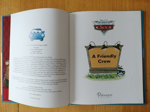 The World Of Cars Library A Friendly Crew 2009 Hardcover Book VGC FP - Picture 4 of 13