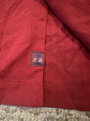 Camisa Tommy Bahama bordada de seda para hombre talla grande aleta azul salón cartas - Imagen 7 de 11