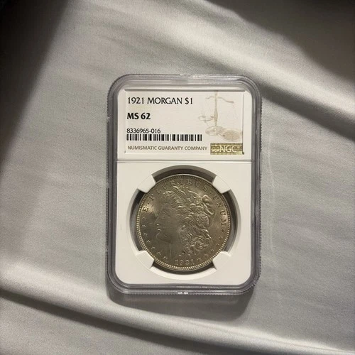 1921 Silver Morgan Dollar Ms 62 Ngc