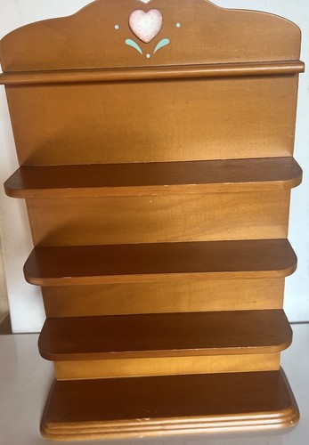 Vtg. Farmhouse 80's/90's Country Wood Heart Wall/Counter Trinket Shelf Kitchen - Picture 8 of 9