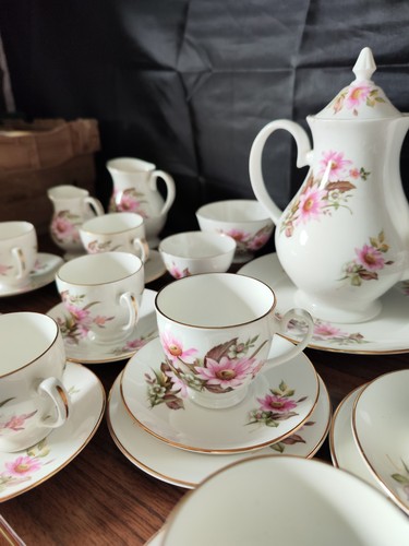 Royal Grafton Vintage 36 Piece Bone China Teaset with Coffee/Teapot Rare Pattern - Imagen 9 de 15