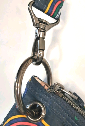 lug Rainbow Pattern Swivel Crossbody Bag Purse Navy Blue Pockets Zipper RFID - Picture 3 of 14