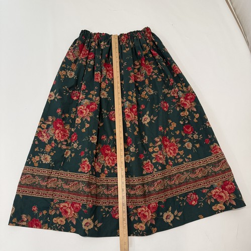 VTG 80’s Vera Bradley L/XL Maxi Skirt Made USA Green Cottage Floral Boho Preppy - Picture 2 of 10