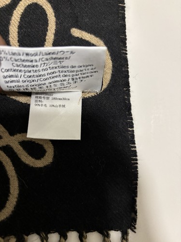 Authentic Loewe 90% Wool, 10% Cashmere Scarf graffiti Reversible 180x30cm - Picture 5 of 8
