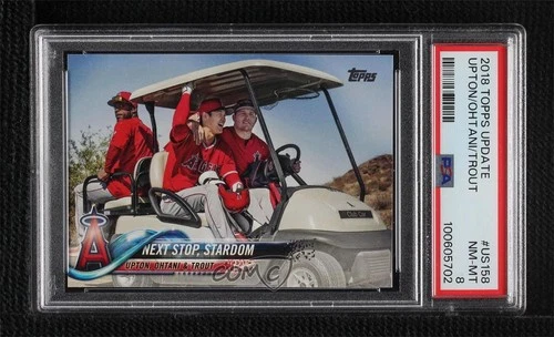 2018 Topps Update Justin Upton Shohei Ohtani Mike Trout #US158 PSA 8 4s0