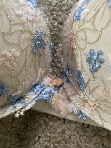 Victoria's Secret Dream Angels Push Up bra embroidered floral white boho 34B - Picture 2 of 5