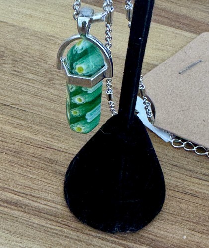 Handgefertigte handgemachte natürliche Kristall Pendel Halskette Sechseck Chakra Halskette 16" - Bild 2 von 5
