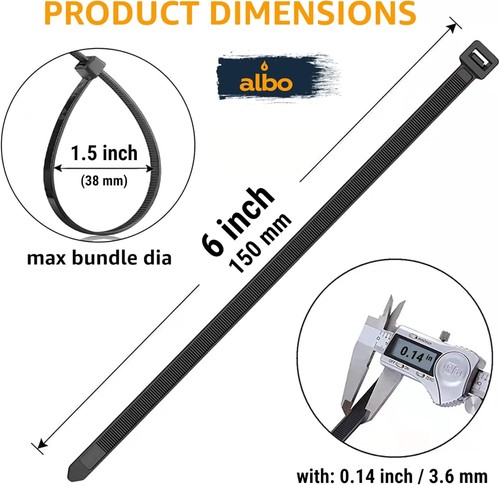Bridas con cremallera de cable de alta resistencia ALBO - 8-24", negro/blanco, 100-5000 piezas - Imagen 49 de 164