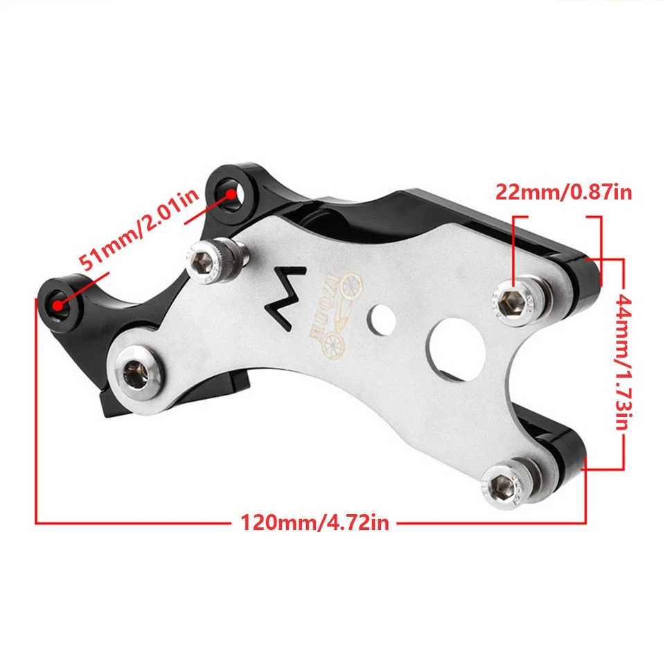 Scheibenbremsadapter Fahrrad-V-Bremse-Zu-Scheibenbrems-Konverter-Adapter Schwarz - Bild 2 von 4