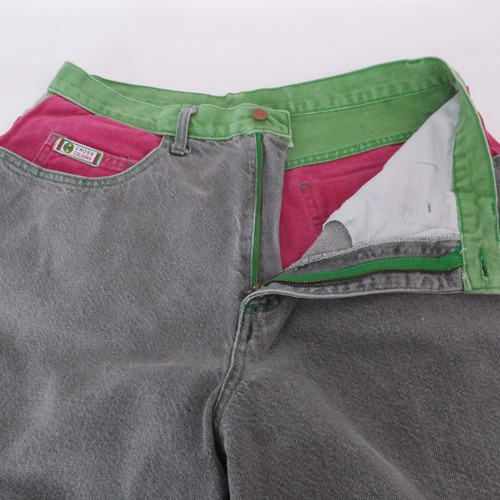 Jeans Hip Hop Cross Colours Años 90 36x30 2pac Vintage MÁQUINA Bloque de Color Y2K EE. UU. - Imagen 7 de 15