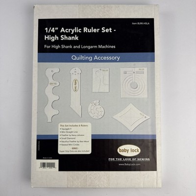 NIB Baby Lock 1/4  6 Ruler Set High Shank For Longarm Machines Quilting