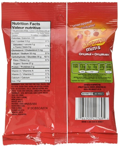 STARBURST Original MINIS, 191g/6.7 oz. (12pk) {Imported from Canada} - Picture 3 of 5