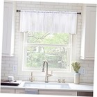 Window Valance Half Sheer Curtains Rod Pocket 60"W x 18"L (Pack of 1) White