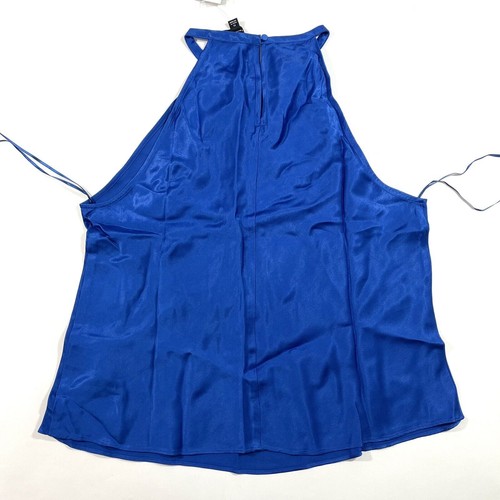 New J Crew Collection Amber Tank Top Luster Crepe Royal Tanzanite Size XL BR584 - Picture 3 of 8