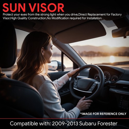 For 09-13 Subaru Forester Driver Left Side Sun Visor Sunshield w/ Mirror Gray - Picture 3 of 7