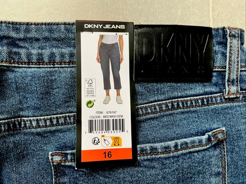 DKNY Women's Rivington Slim Straight Crop Blue Jeans, Size 16 - Picture 6 of 6