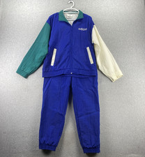 Adidas Vintage Small Blue Nylon Track Suit Zip Jacket Pants 90s Retro Set
