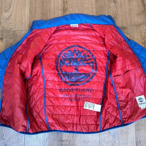 TIMBERLAND Insulated Mens Medium Light Puffer Jacket Blue Nylon - Picture 4 of 15