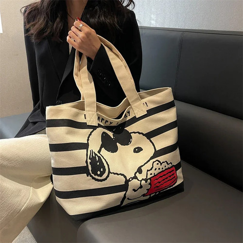Lo último Disney Snoopy Lindo Dibujos Animados Gran Capacidad Bolso de Lona para Mujeres Estudiantes - Imagen 19 de 24