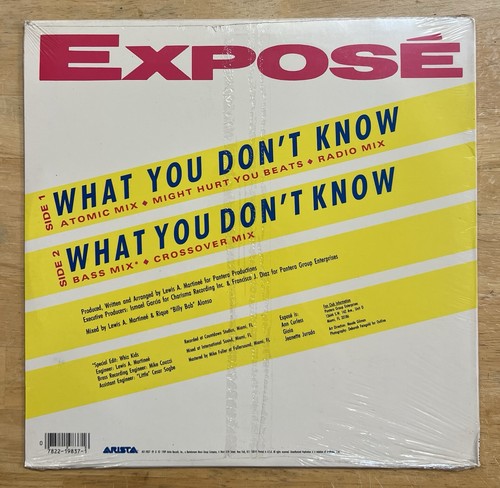 Expose What You Don't Know Sealed 12 Inch Single Arista Records - Picture 2 of 2