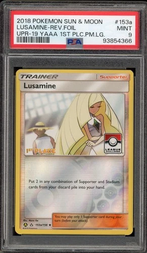Pokemon Lusamine 1st Place League Challenge Reverse Holo #153a PSA 9 Mint