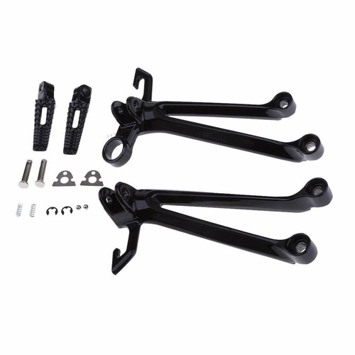 Foot Peg Brackets Mounting Black Pedals Fits For Suzuki GSXR1000 2005-2006 - Foto 7 di 8