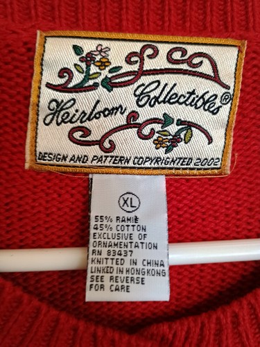 Heirloom Collectibles Damen Pullover Strickjacke Herzen Flaggen Strick Xl - Bild 7 von 7