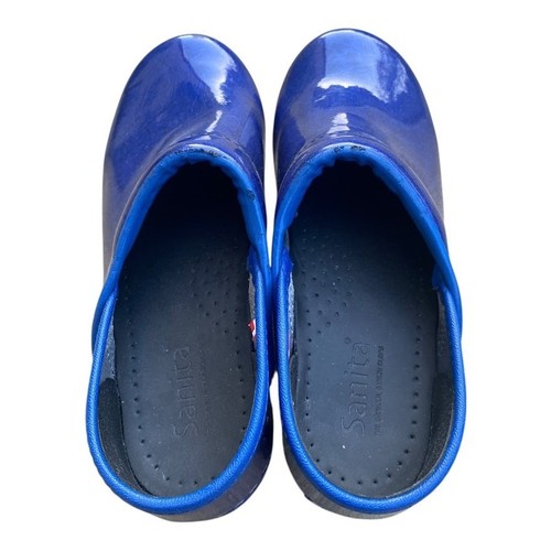  Sanita Clogs Women's Patent Leather Royal Blue  Size US4 EUR 35 Nurse Shoes  - Picture 8 of 14