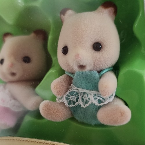 Calico Critters Sylvanian Families Fluffy Hamster Twins NIB Mini Flocked Toys - Picture 6 of 9