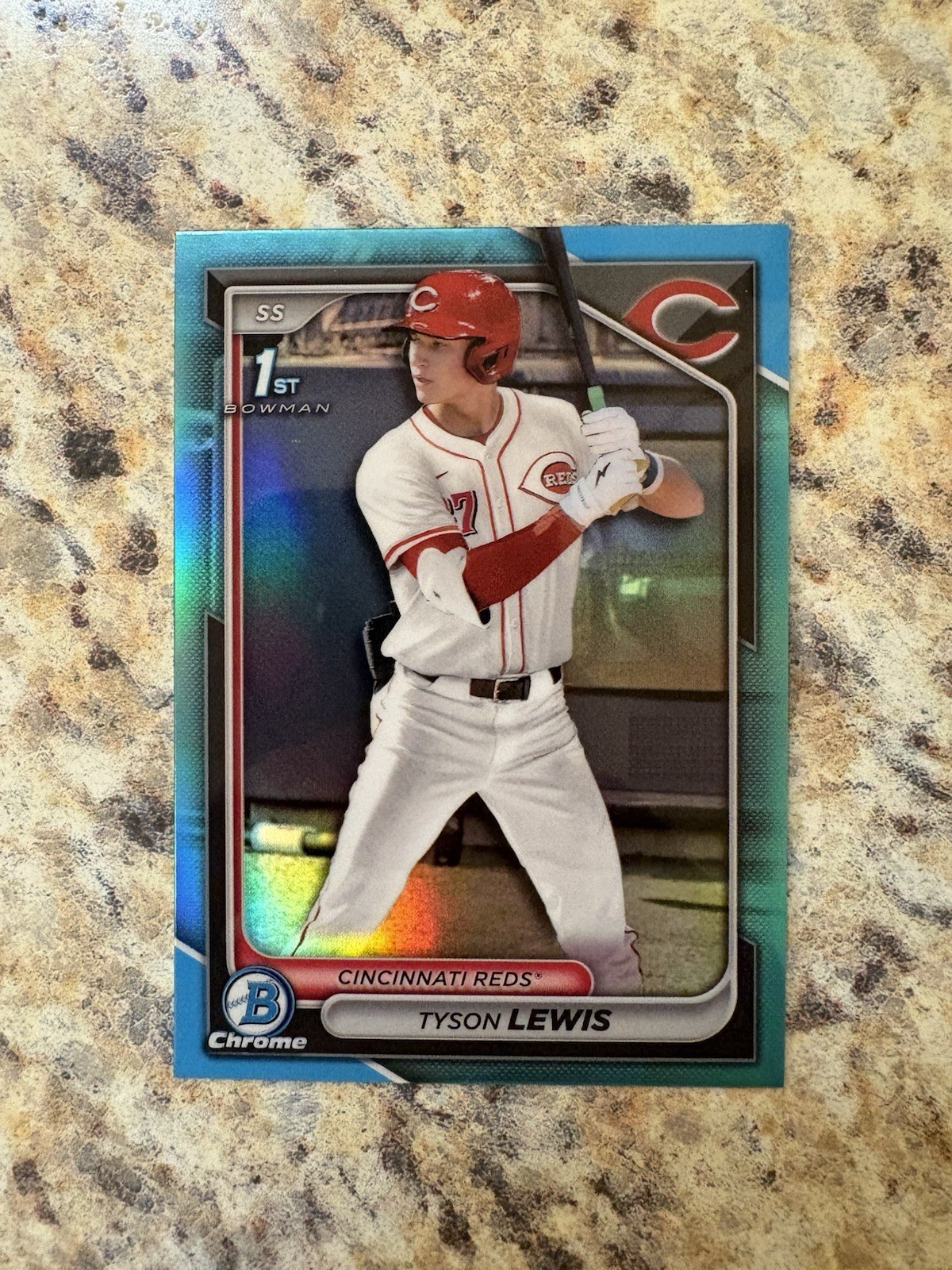 2024 Bowman Draft #BDC-44 Tyson Lewis Chrome Sky Blue Refractor 1st Bowman