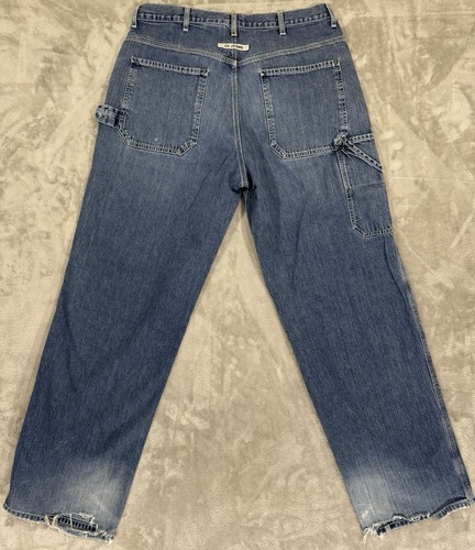 Calvin Klein Jeans Mens 36x34 Carpenter Double Stone Wash Baggy Hammer Loop Y2K - Picture 2 of 22