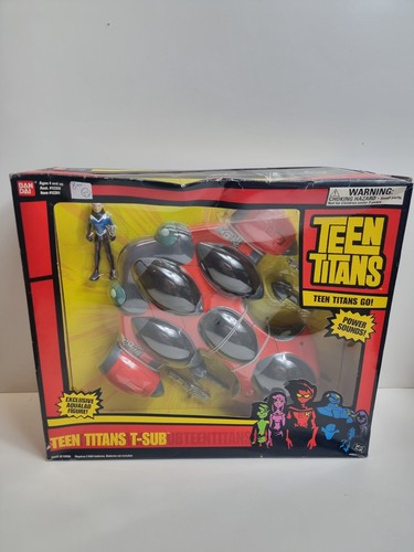 Teen Titans Go! T-Sub With Exclusive Aqualad Figure Sealed Bandai Toy 2004