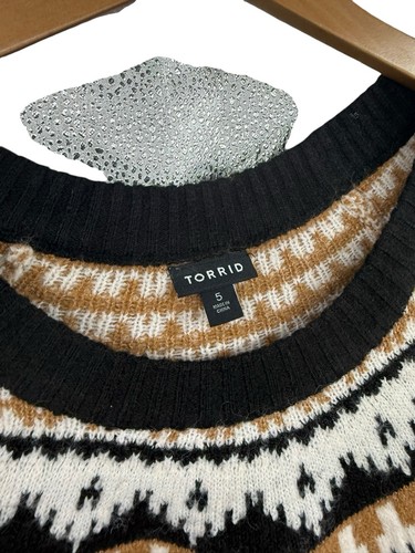 Torrid Vegan Kaschmir Pullover Pulli Leopard Faire Isle Übergröße 5 5X 28 - Bild 3 von 8