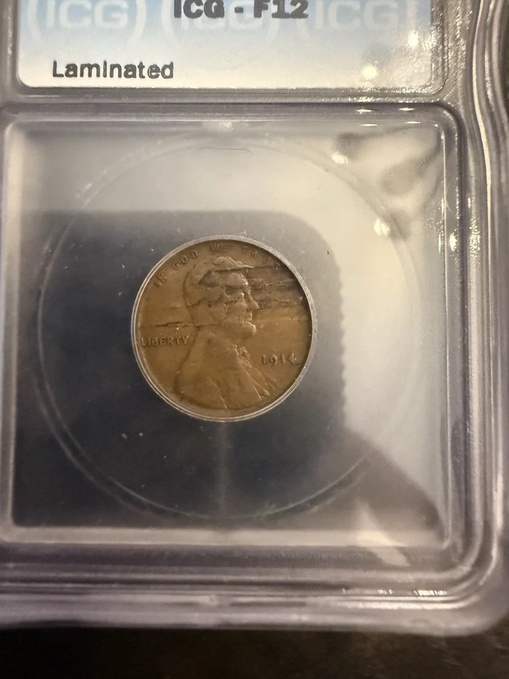 1914 Wheat Penny Error (Laminated) Graded By ICG F-12 - Image 3 of 4
