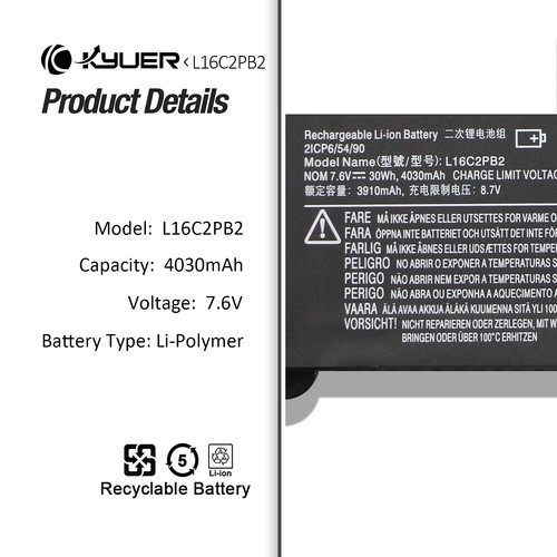 30Wh L16L2PB2 L16M2PB2 Batteria per Lenovo IdeaPad 320-14IKB 320-15IKB 320-15ISK - Foto 20 di 24