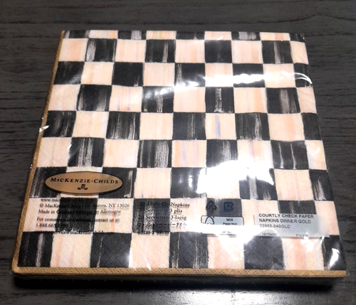 Lot of 5 Mackenzie Childs Festoonery Plates & Courtly Check Napkins NEW ~ Sealed - Picture 10 of 12