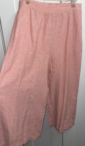SPORTSGIRL Pink Linen Blend Wide Leg Pants Size 12 BNWT - Picture 2 of 7