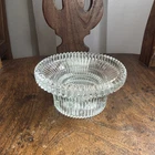 VINTAGE CLEAR BOTTOM FOR A FAIRY LAMP WORKS WITH FENTON, RIBBED GLASS EXCELLENT