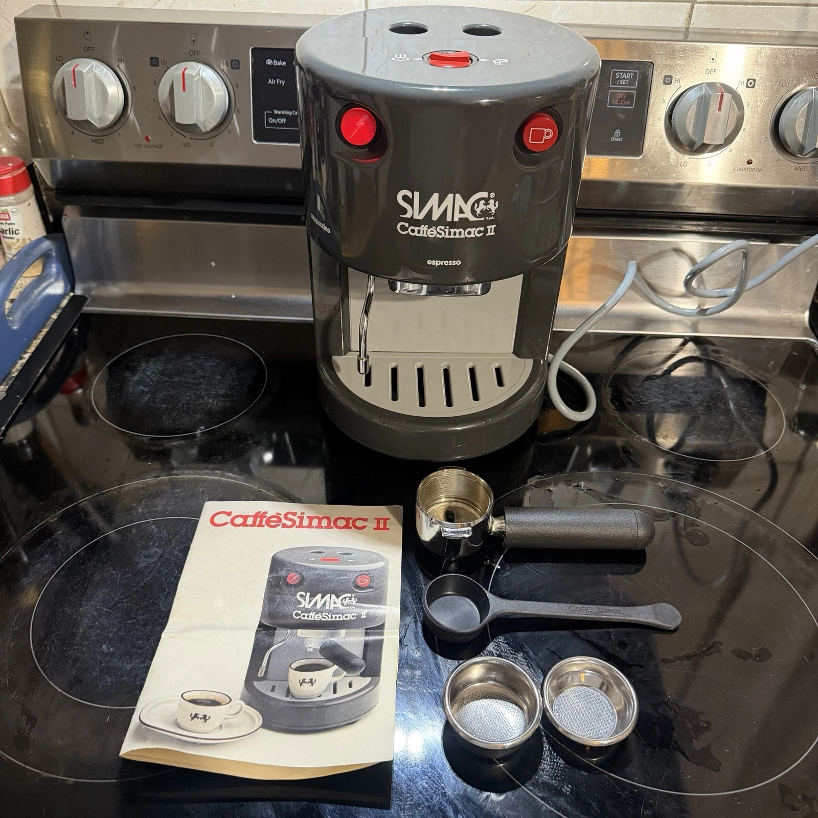 SIMAC Caffe Simac II Cappuccino Espresso Maker Machine Italy Charcoal TESTED ⭐️