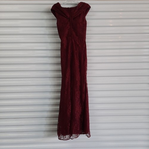 La Femme Dress Women's Size 2 Burgundy Lace Formal Evening Gown Mother of Bride - Picture 6 of 9