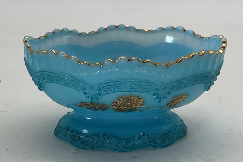 Glass Blue Collectible 1850-1899 Time Period Manufactured Bowls