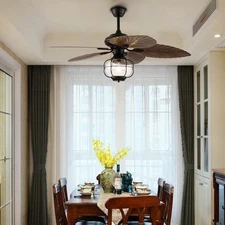 Caged Ceiling Fan Flush Mount Ceiling Fan Light Industrial Ceiling Fan Light