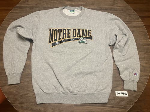 Notre Dame Fightin’ Irish Champion Eco Fleece embroidered medium gray sweatshirt - Picture 7 of 10
