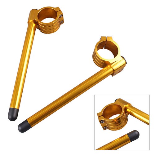 50mm Clip On Ons Handle Bar Handlebars Fit Suzuki GSXR 600/750 1000 TL1000R Gold - Picture 2 of 6