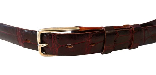 CEINTURES Men's Vintage Genuine Alligator Leather Belt 36 Maroon or Black - Picture 6 of 6