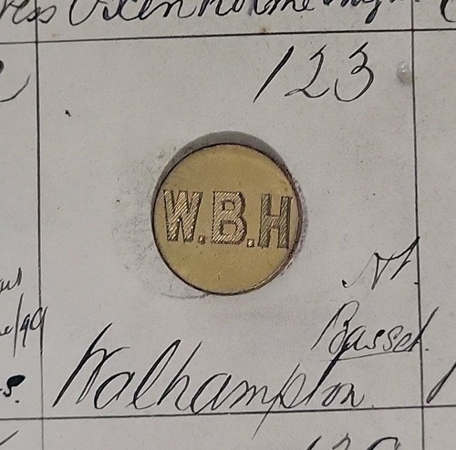Antik W.B.H. Livery Button William H Smith & Son London Messing 1800er - Bild 9 von 10