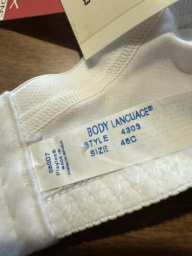 Playtex Body Language Underwire Bra White Floral Satin 4303 NWT Vintage 46C #4 - Picture 13 of 14